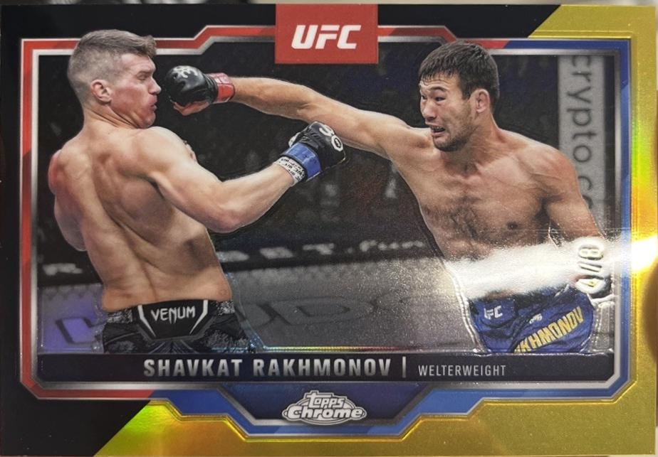 Shavkat Rakhmonov 2025 Topps Chrome UFC Base #125 Black & Gold Refractor