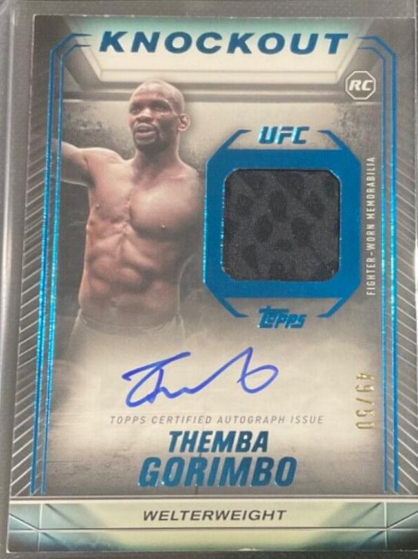 Themba Gorimbo 2024 Topps Knockout UFC Knockout Autograph Relics #KAR-TGO Blue