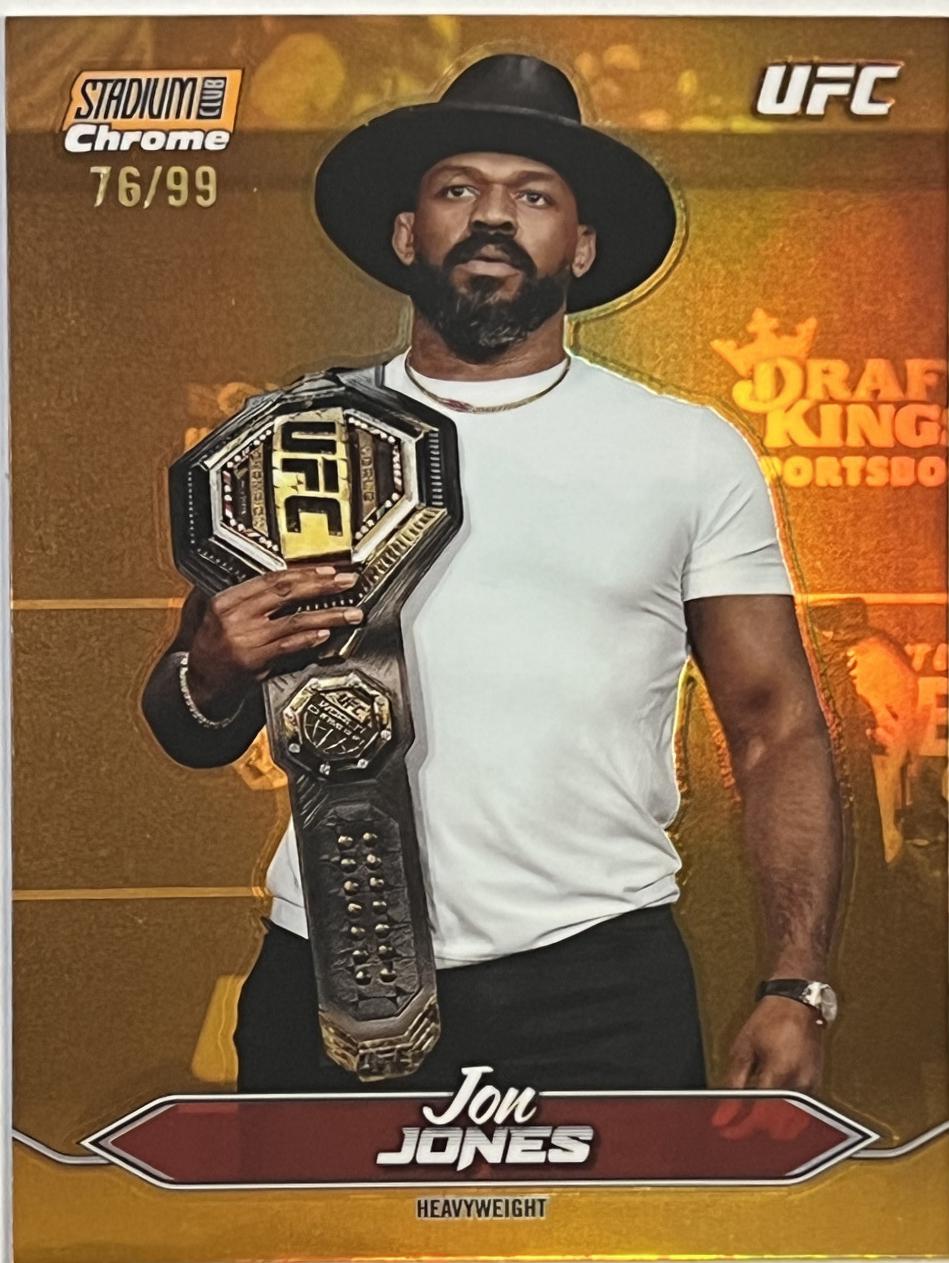Jon Jones 2025 Topps Stadium Club UFC Base Chrome #C-100 Orange Refractor