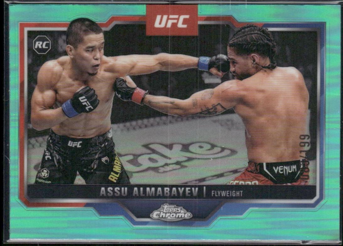 Assu Almabayev 2025 Topps Chrome UFC Base #182 Aqua Refractor
