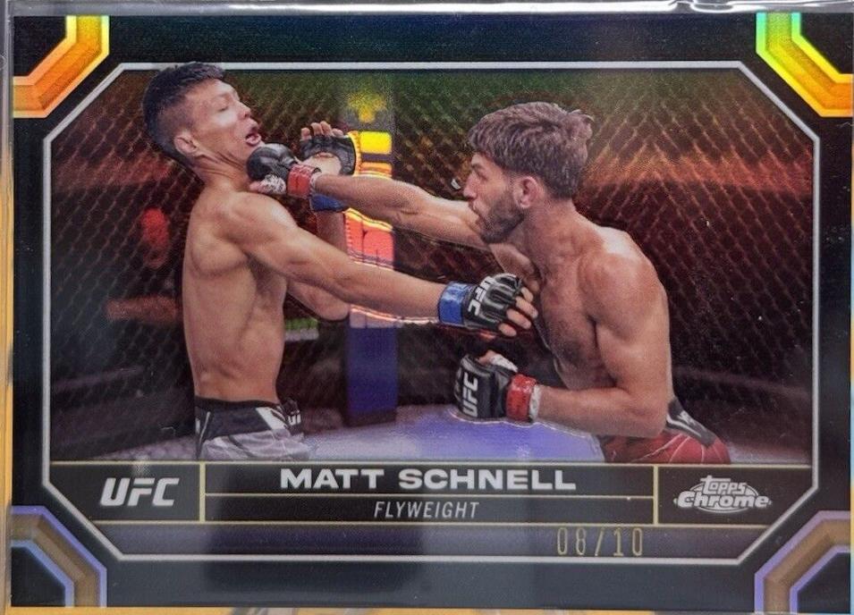 Matt Schnell 2024 Topps Chrome UFC Base #129 Black Refractor