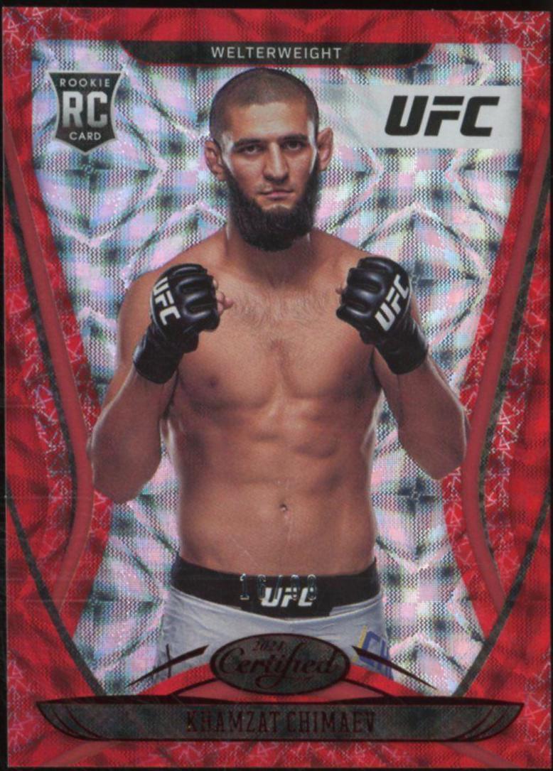 Khamzat Chimaev 2021 Panini Chronicles UFC Base Certified #132 Asia Red