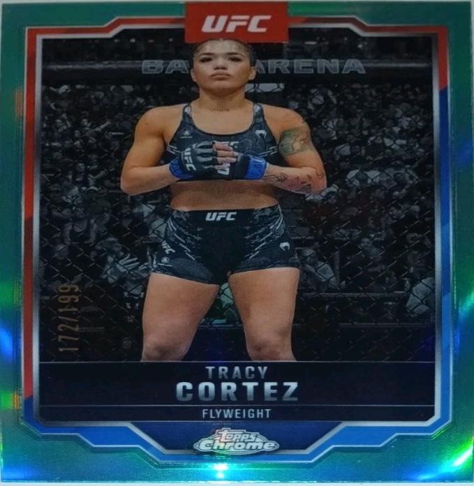 Tracy Cortez 2025 Topps Chrome UFC Base #134 Aqua Refractor