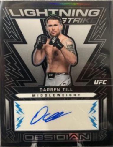 Darren Till 2023 Panini Chronicles UFC Obsidian Lightning Strike Signatures #15 Red