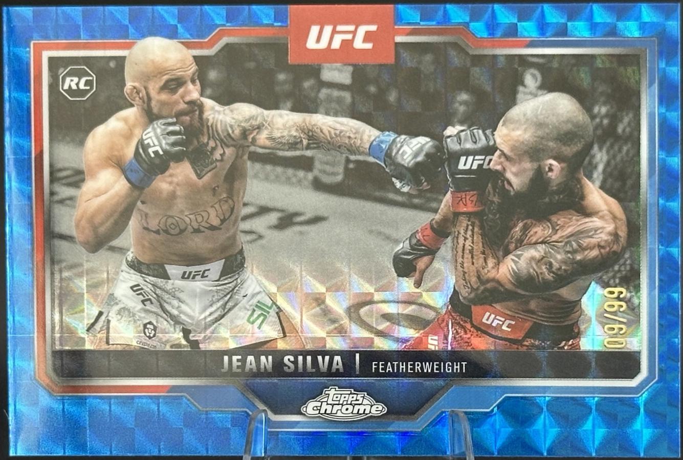 Jean Silva 2025 Topps Chrome UFC Base #56 Blue Geometric Refractor