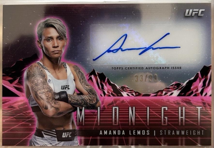 Amanda Lemos 2024 Topps Midnight UFC Horizon Signatures #HS-ALS Black Light