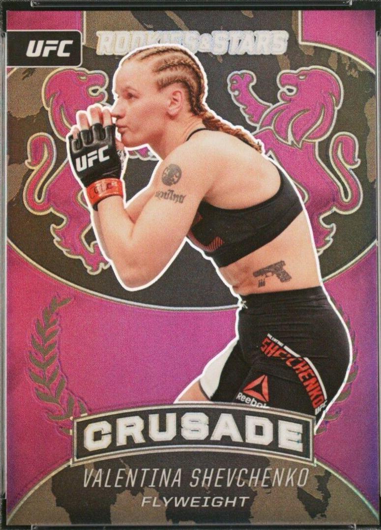 Valentina Shevchenko 2021 Panini Chronicles UFC Base Crusade #239 Purple