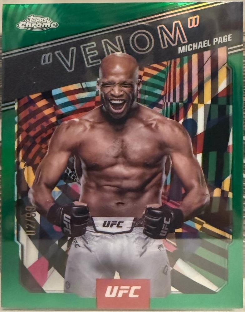 Michael Page 2025 Topps Chrome UFC AKA #AKA-4 Green Refractor