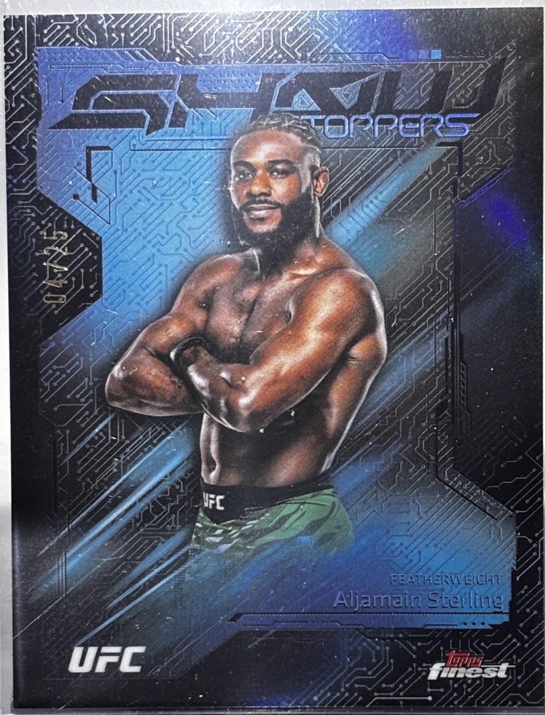Aljamain Sterling 2025 Topps Finest UFC Showstoppers #SS-7 Black Refractor