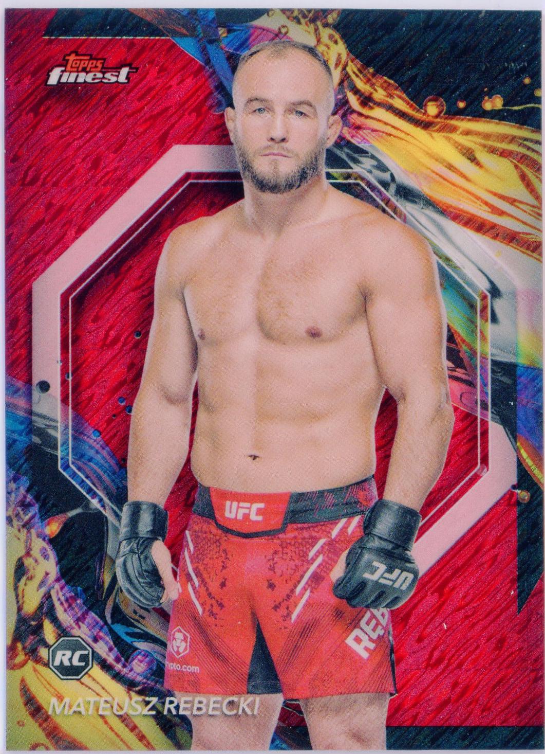 Mateusz Rębecki 2024 Topps Finest UFC Base Common #38 Red Shimmer Refractor