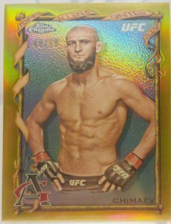 Khamzat Chimaev 2024 Topps Chrome UFC Allen & Ginter #AAG-22 Gold Refractor