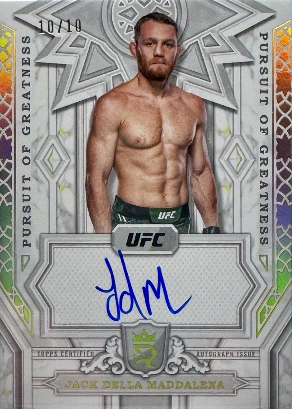 Jack Della Maddalena 2024 Topps Royalty UFC Pursuit of Greatness Autographs #PGS-JDM Gold