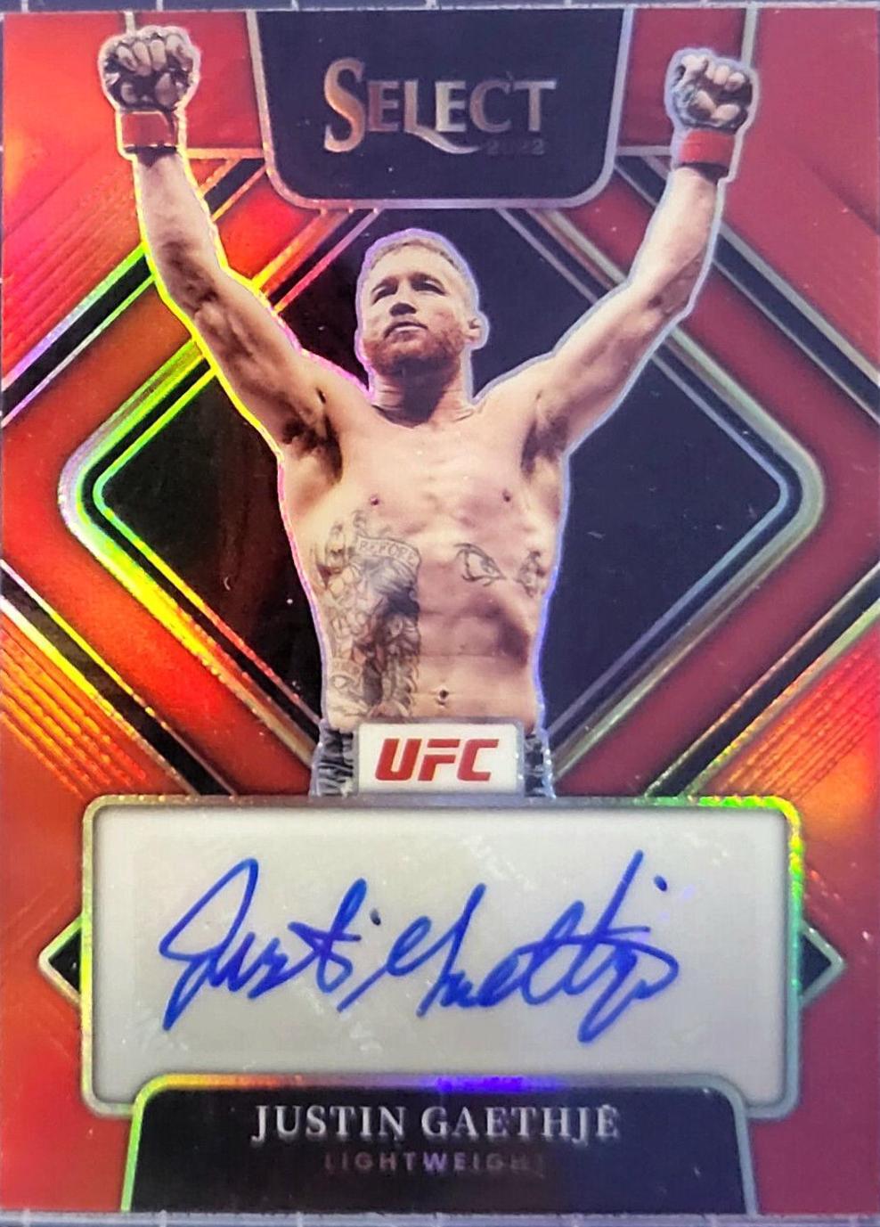 Justin Gaethje 2022 Panini Select UFC Signatures #31 Red