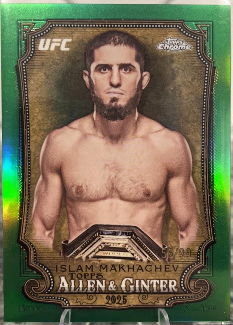 Islam Makhachev 2025 Topps Chrome UFC Allen & Ginter #AAG-28 Green Refractor