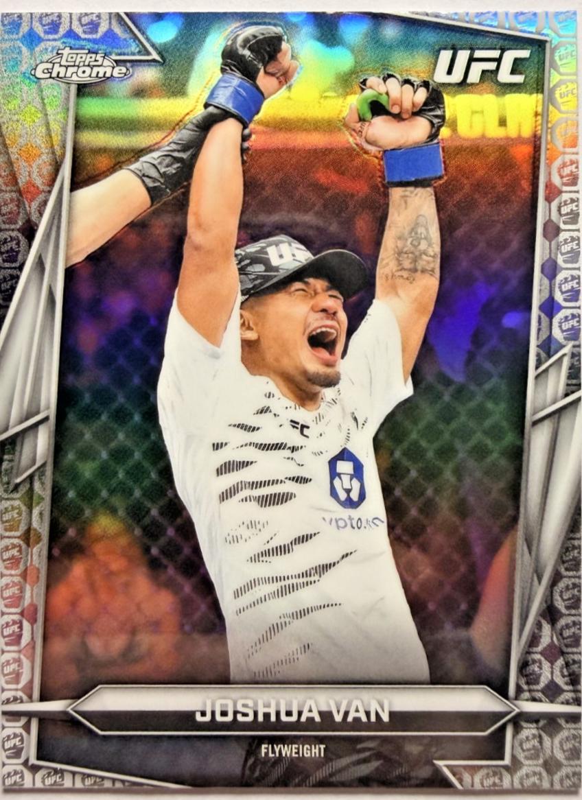 Joshua Van 2026 Topps Chrome UFC Base #15 UFC Glove Refractor