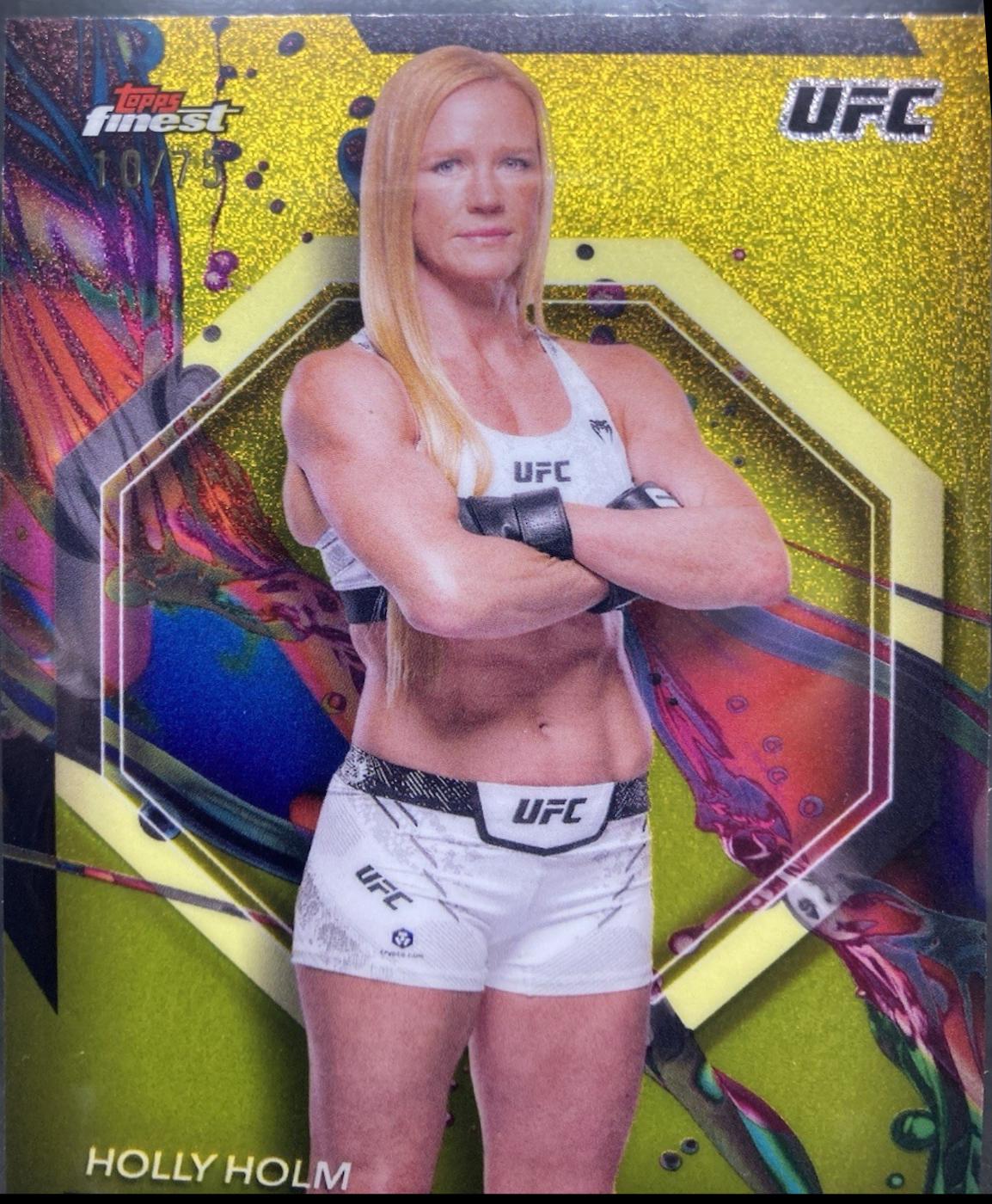 Holly Holm 2024 Topps Finest UFC Base Common #94 Gold Shimmer Refractor