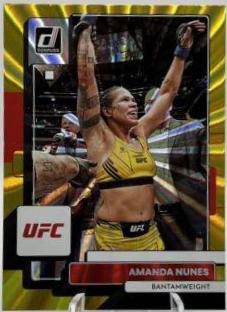 Amanda Nunes 2023 Panini Donruss UFC Base #146 Gold Laser