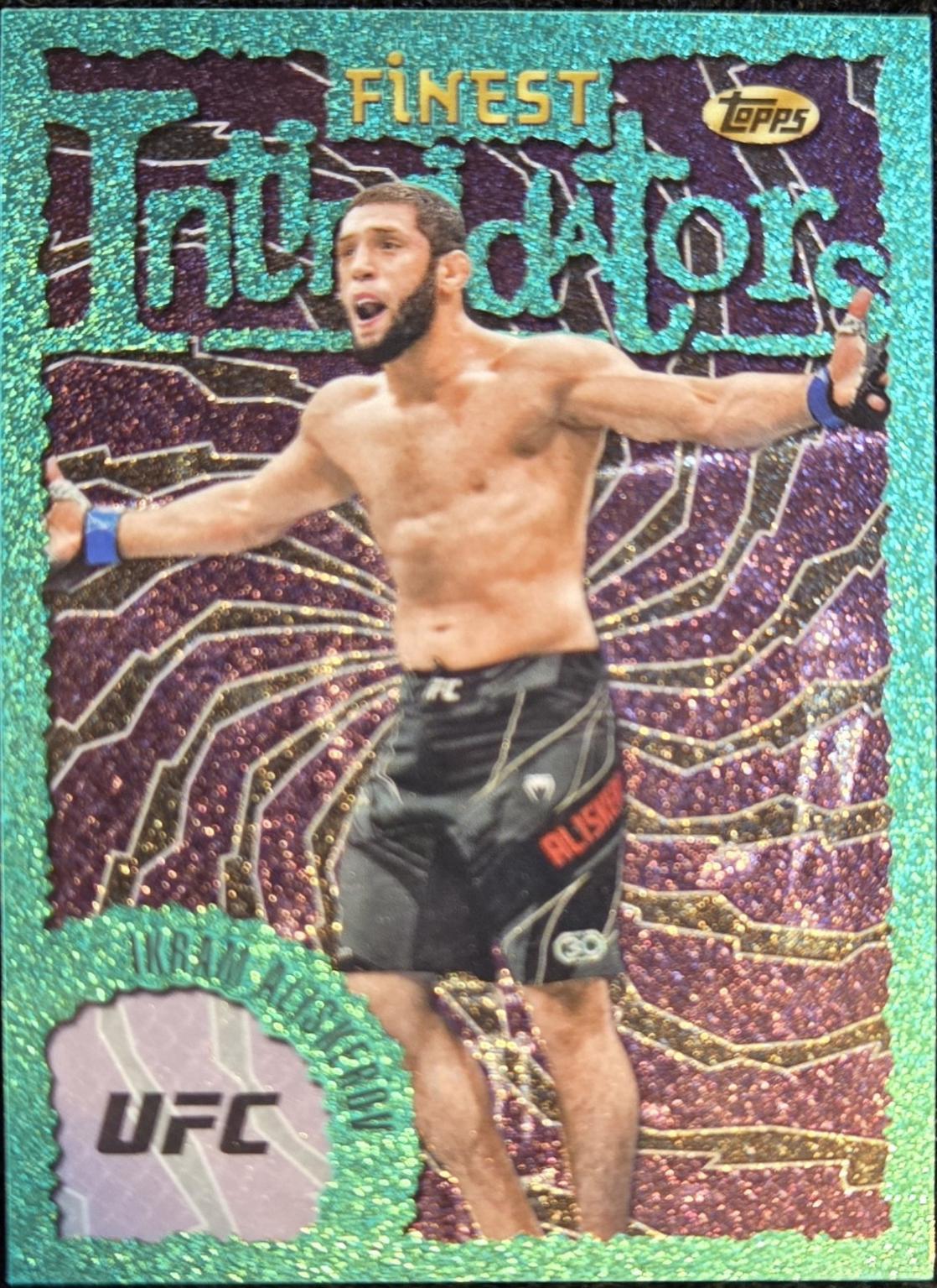 Ikram Aliskerov 2024 Topps Finest UFC Intimidators #INT-25 Aqua Glitter Refractor