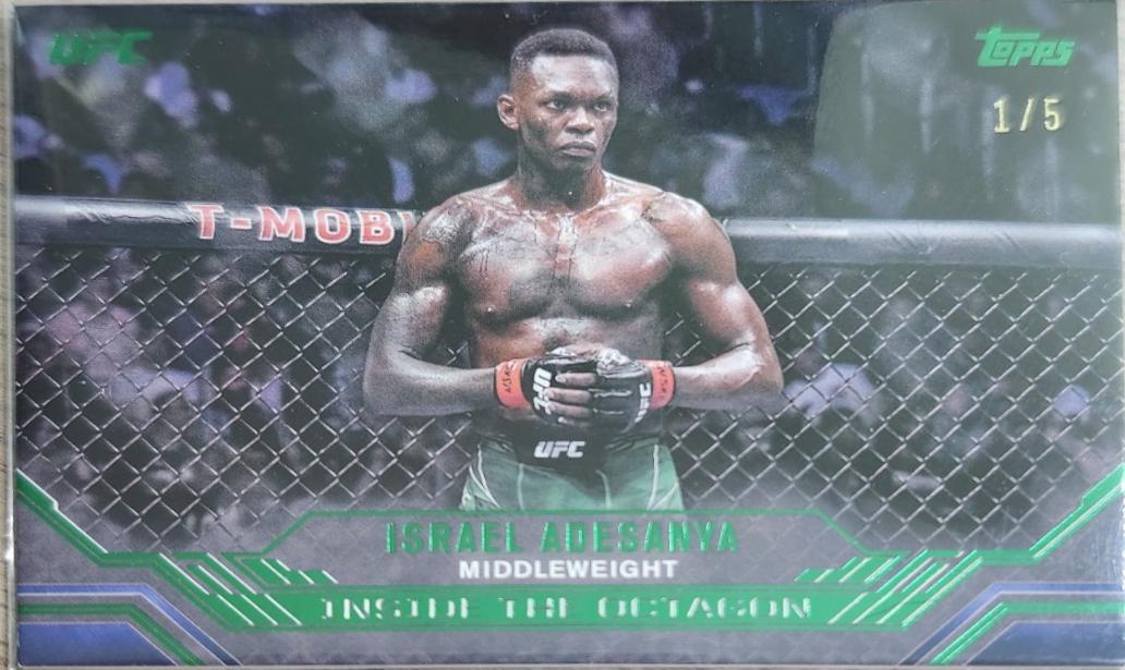 Israel Adesanya 2024 Topps Knockout UFC Inside the Octagon #ITO-18 Emerald