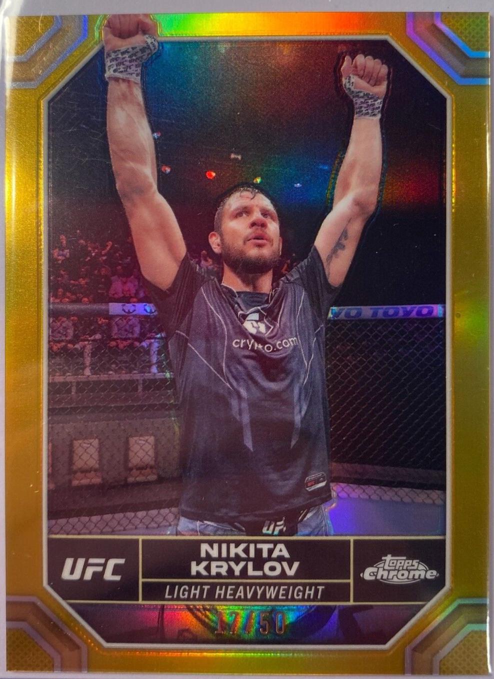Nikita Krylov 2024 Topps Chrome UFC Base #150 Gold Refractor
