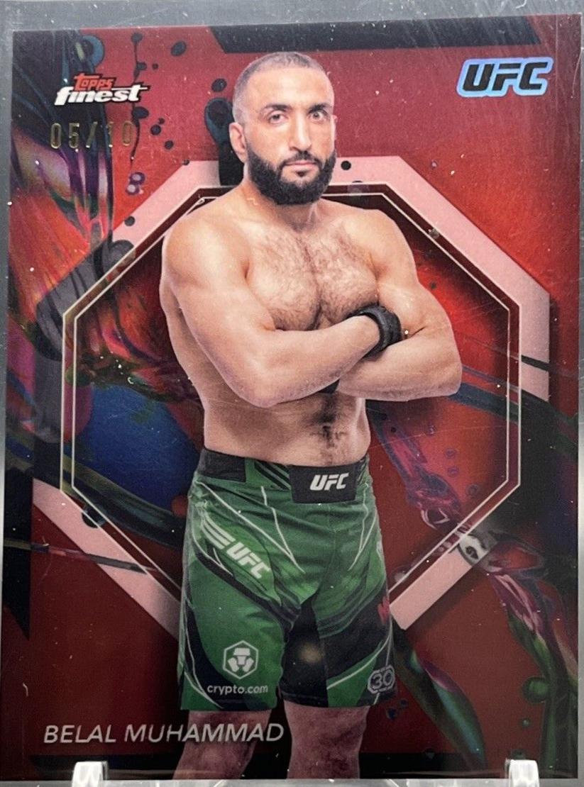 Belal Muhammad 2024 Topps Finest UFC Base Common #37 Red Refractor