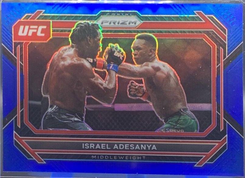 Israel Adesanya 2023 Panini Prizm UFC Base #82 Blue