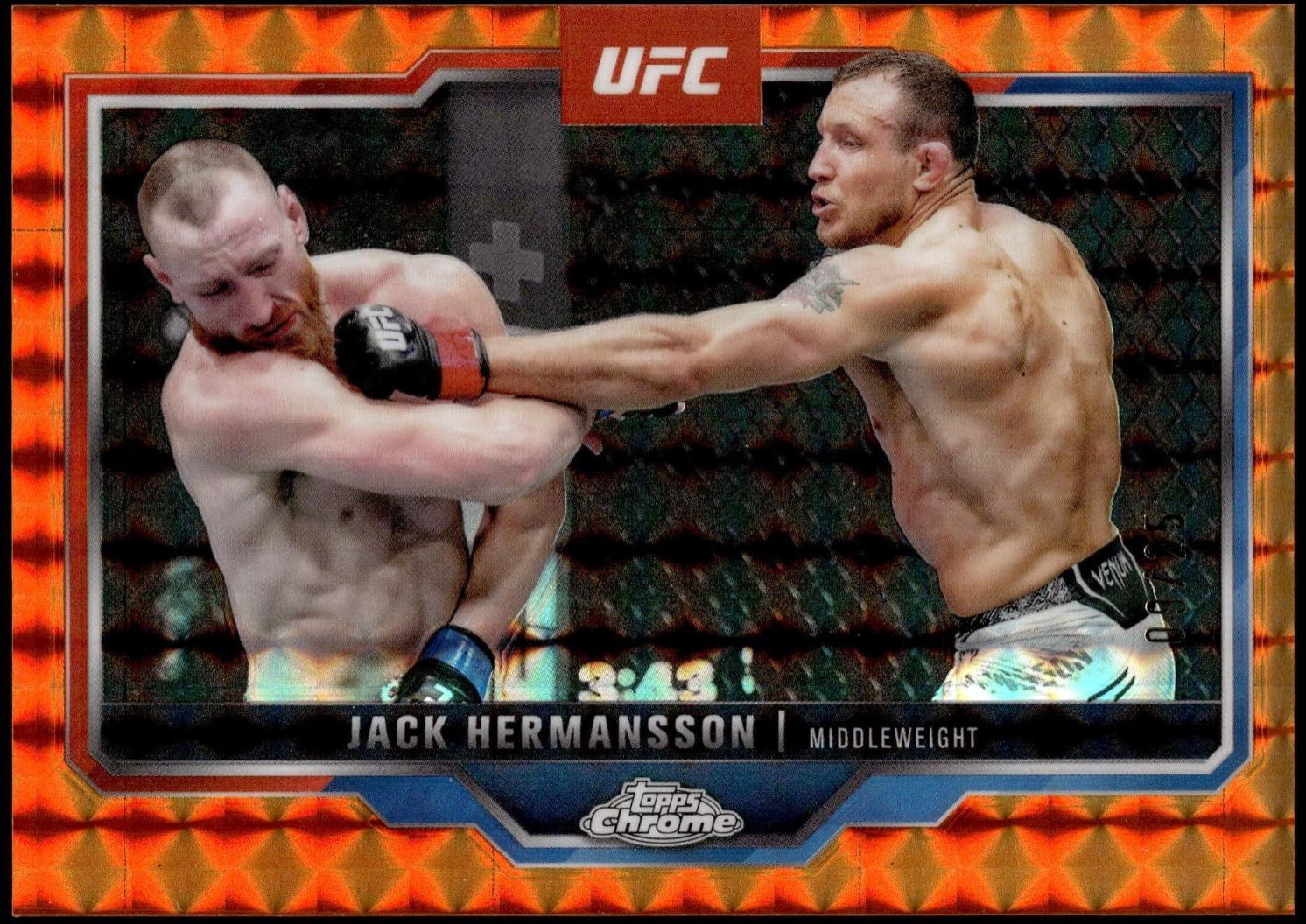 Jack Hermansson 2025 Topps Chrome UFC Base #191 Orange Geometric Refractor