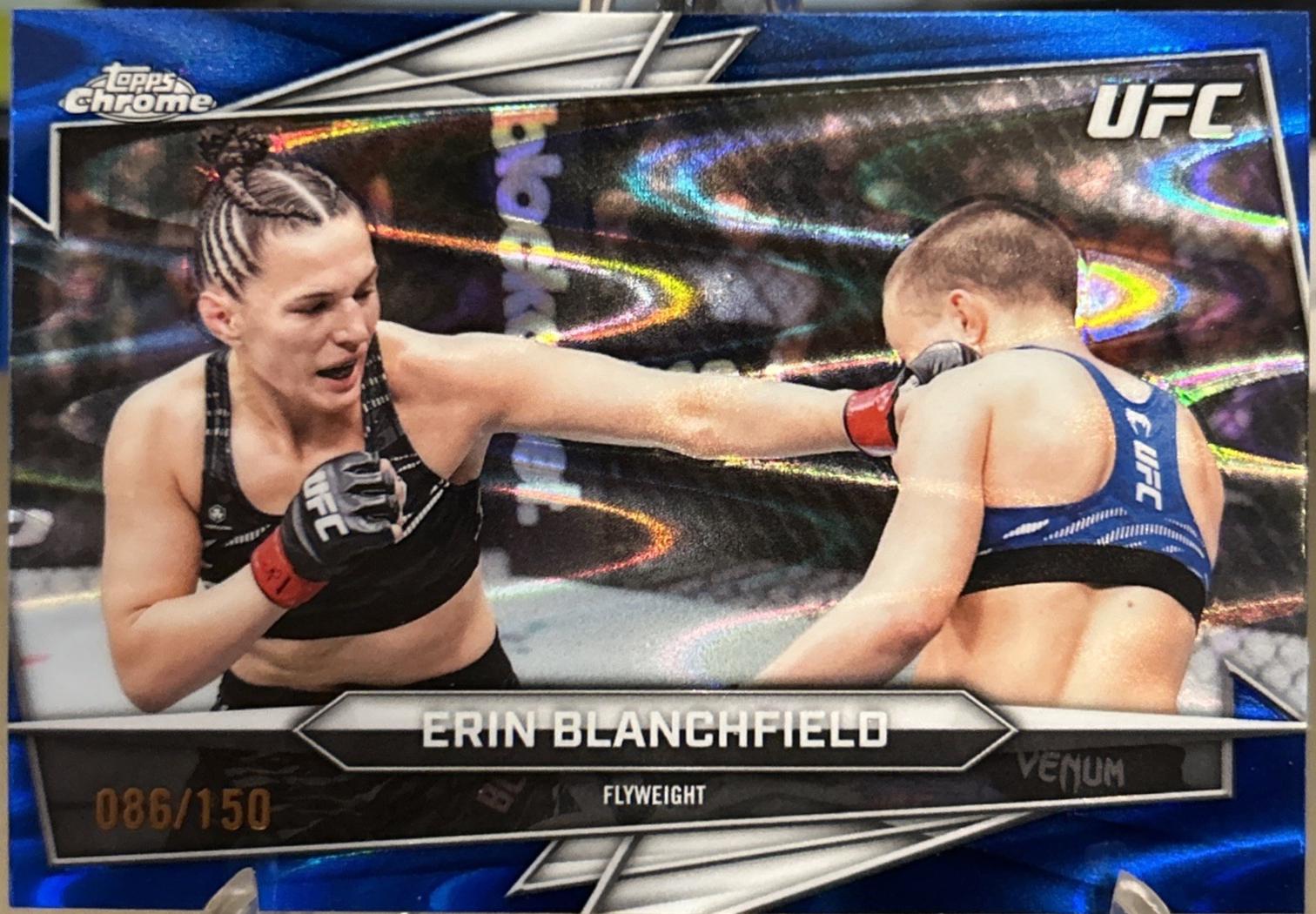 Erin Blanchfield 2026 Topps Chrome UFC Base #63 Blue Ray Wave Refractor