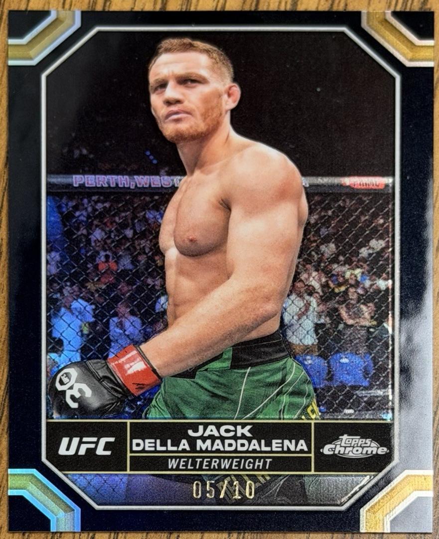 Jack Della Maddalena 2024 Topps Chrome UFC Base #82 Black Refractor