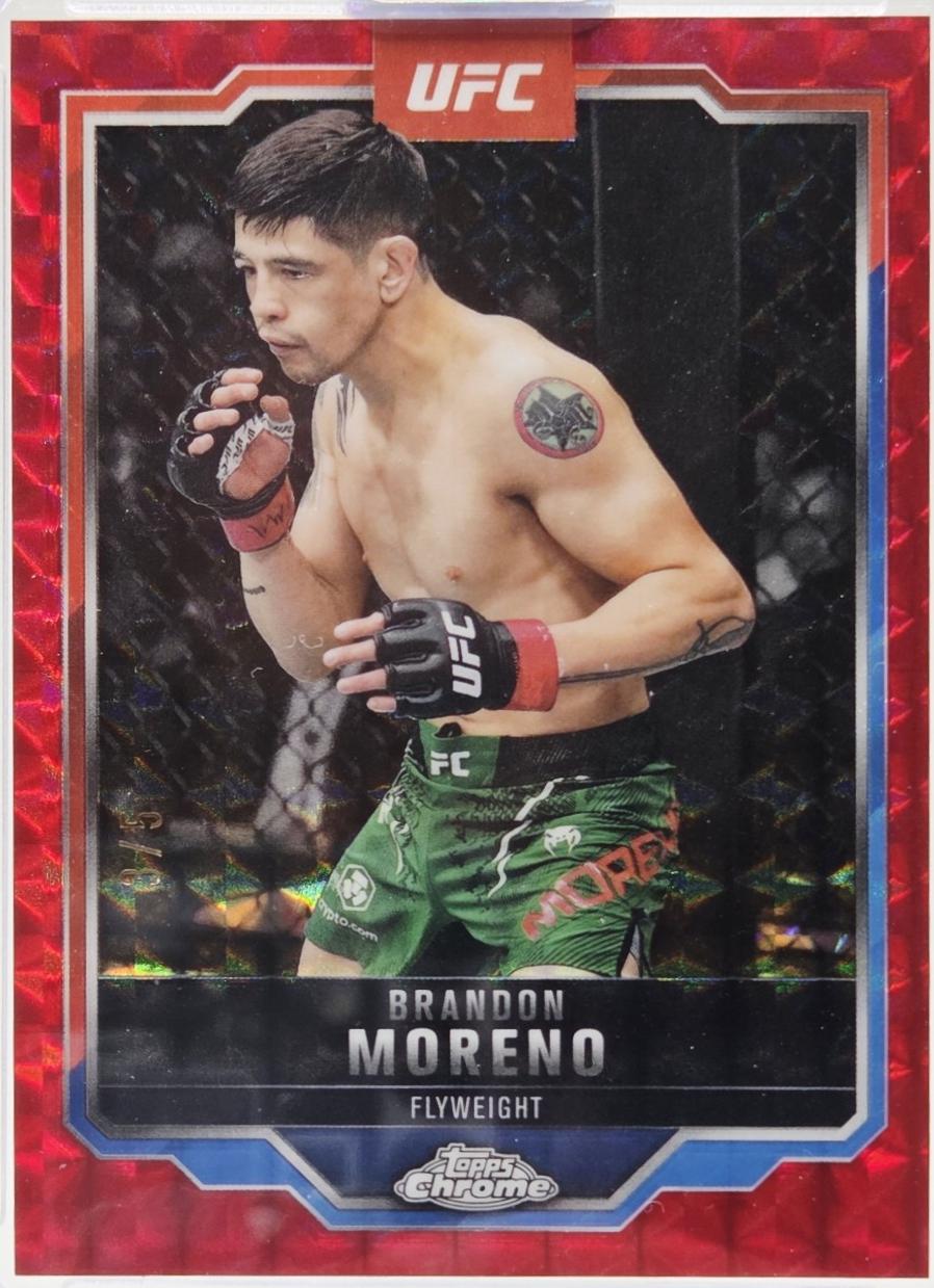 Brandon Moreno 2025 Topps Chrome UFC Base #46 Red Geometric Refractor