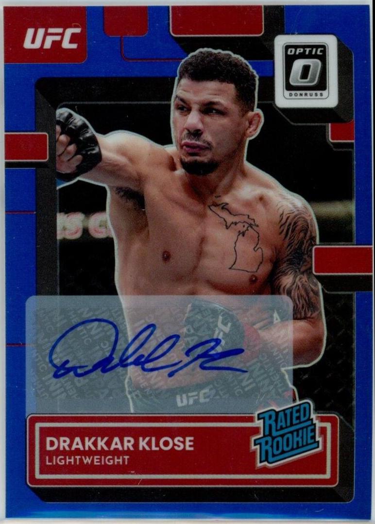 Drakkar Klose 2023 Panini Donruss Optic UFC Base Rated Rookies Signatures #114 Blue