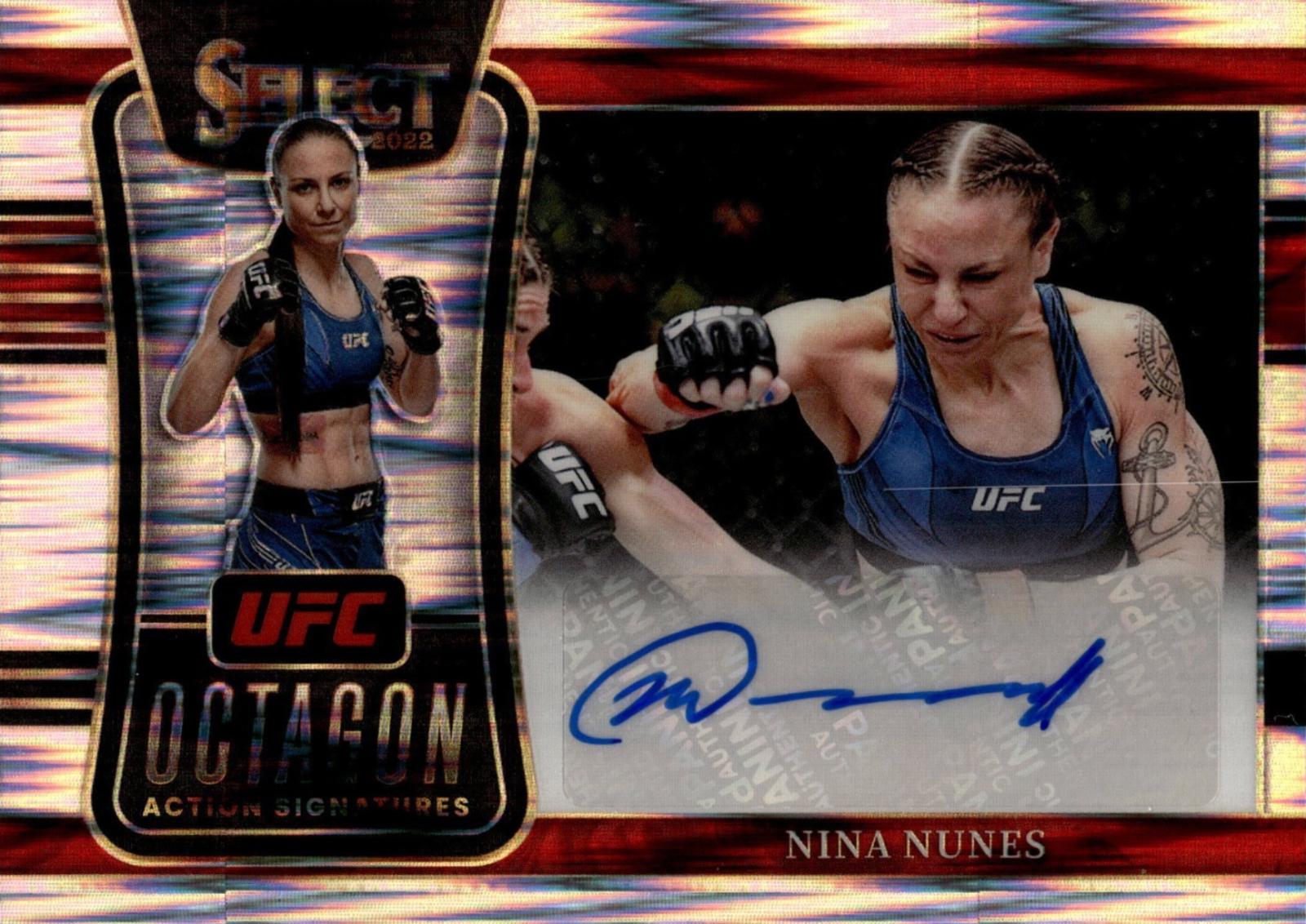 Nina Nunes 2022 Panini Select UFC Octagon Action Signatures #42 Flash