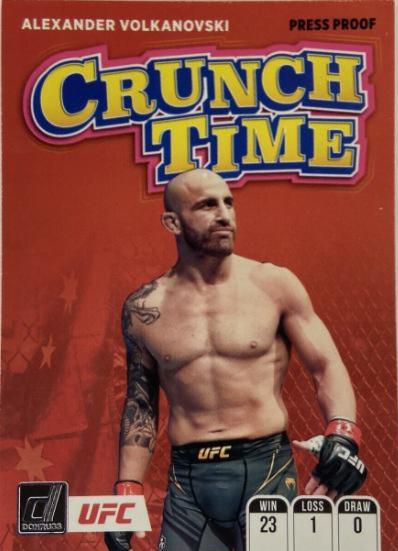 Alexander Volkanovski 2022 Panini Donruss UFC Crunch Time #13 Press Proof