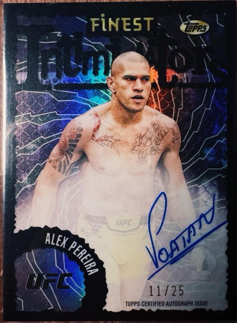 Alex Pereira 2024 Topps Finest UFC Intimidators Autographs #IA-APE Black Refractor