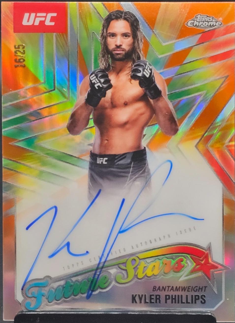 Kyler Phillips 2025 Topps Chrome UFC Future Stars Autographs #FSA-KP Orange Refractor