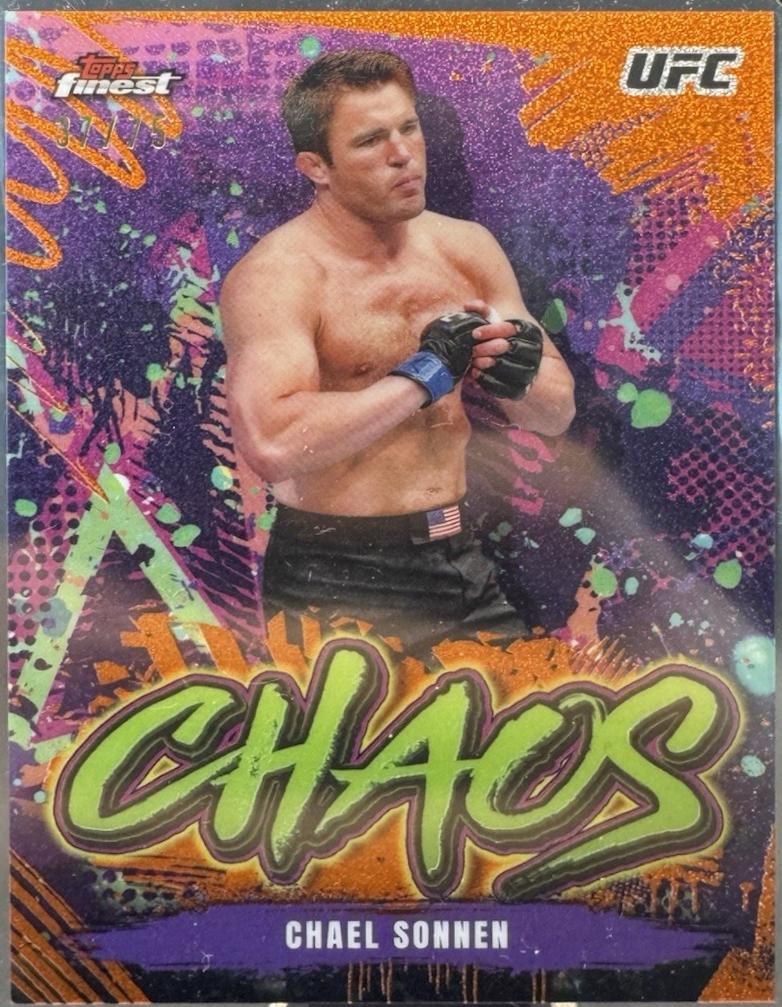 Chael Sonnen 2024 Topps Finest UFC Chaos #CHA-8 Tangerine Glitter Refractor