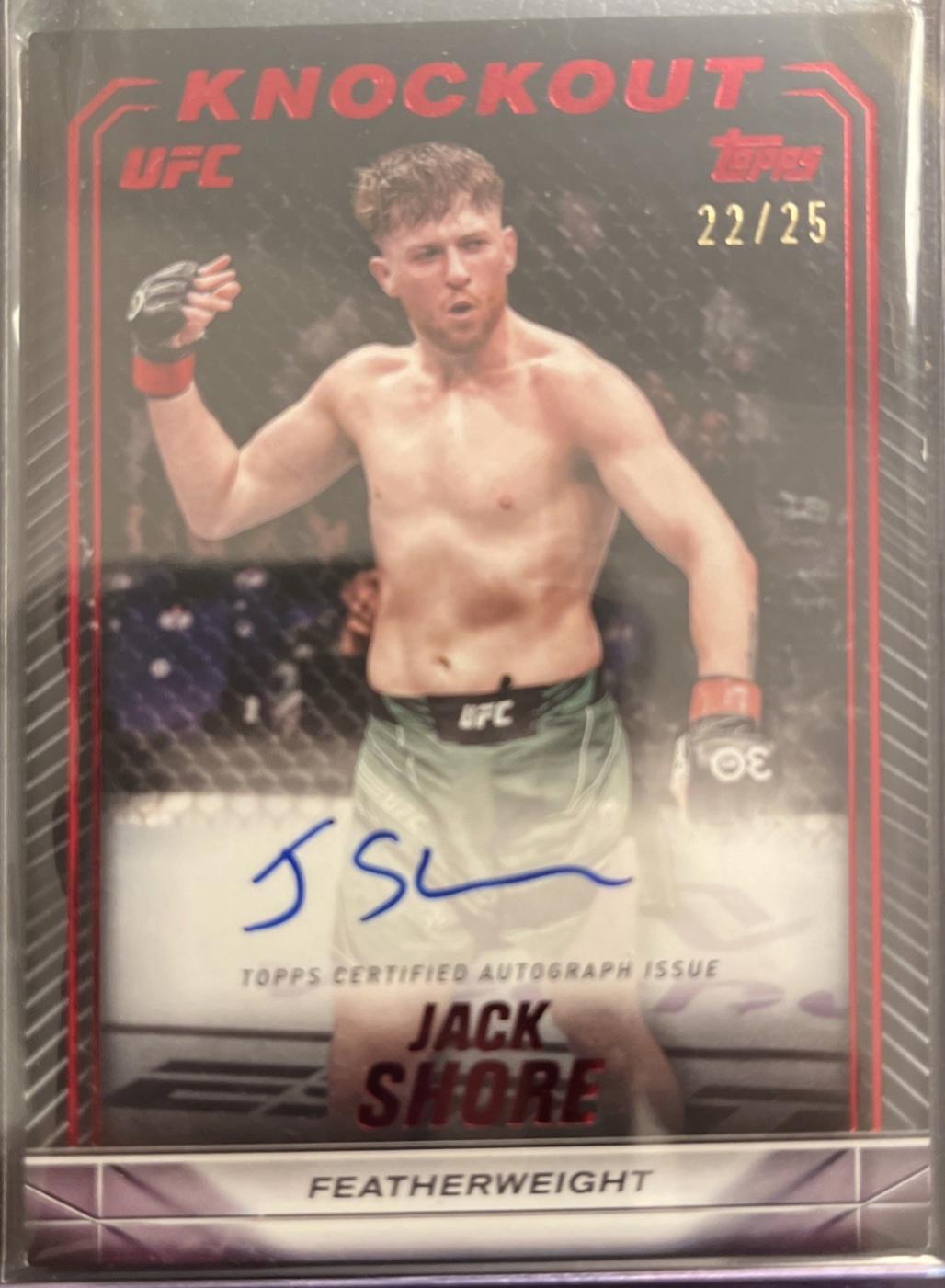 Jack Shore 2024 Topps Knockout UFC Knockout Autographs #KNA-JSE Red