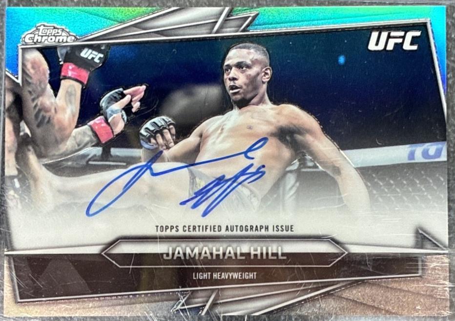 Jamahal Hill 2026 Topps Chrome UFC Base Autographs #BAV-JH Blue Refractor