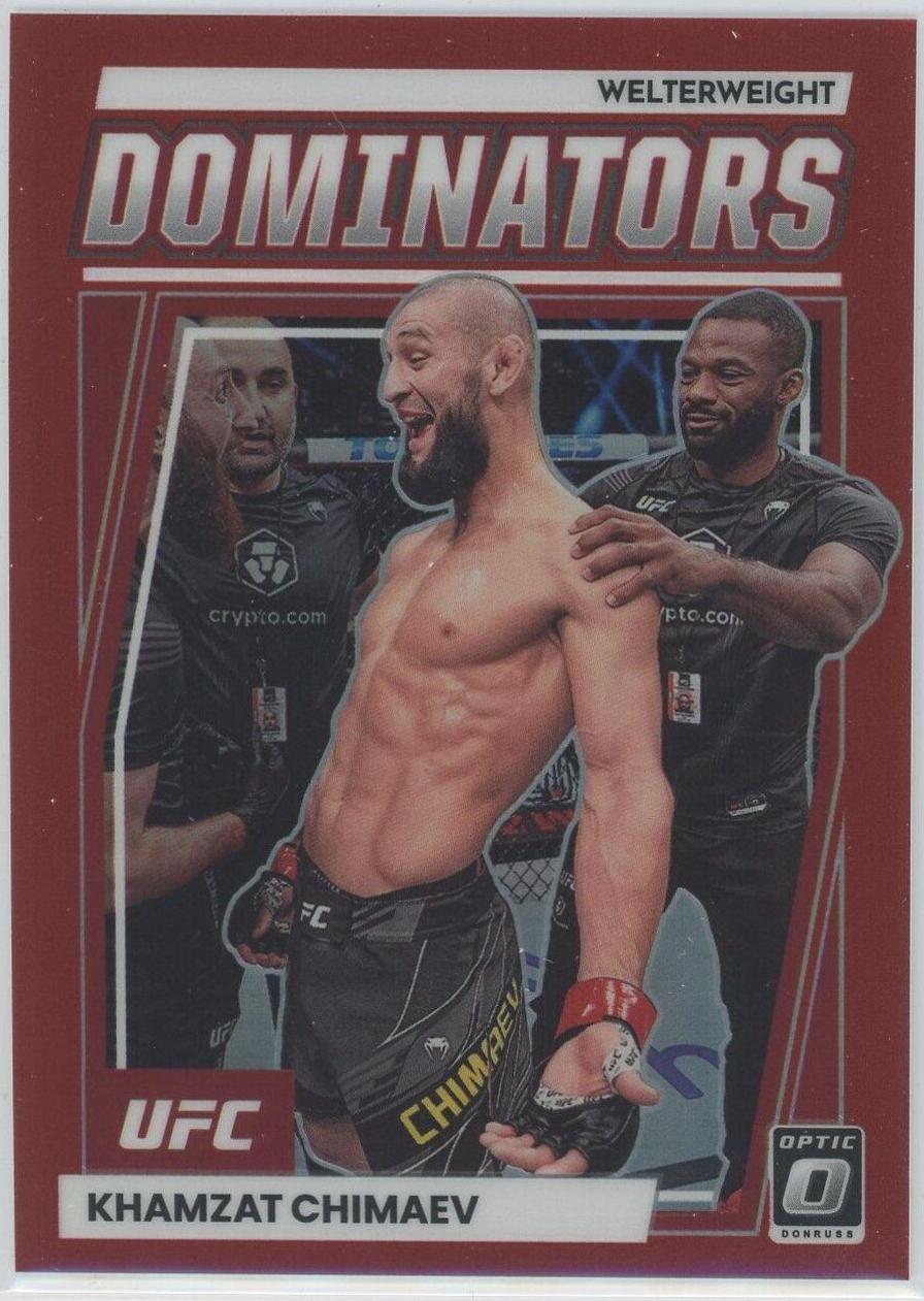 Khamzat Chimaev 2023 Panini Donruss Optic UFC Dominators #11 Red
