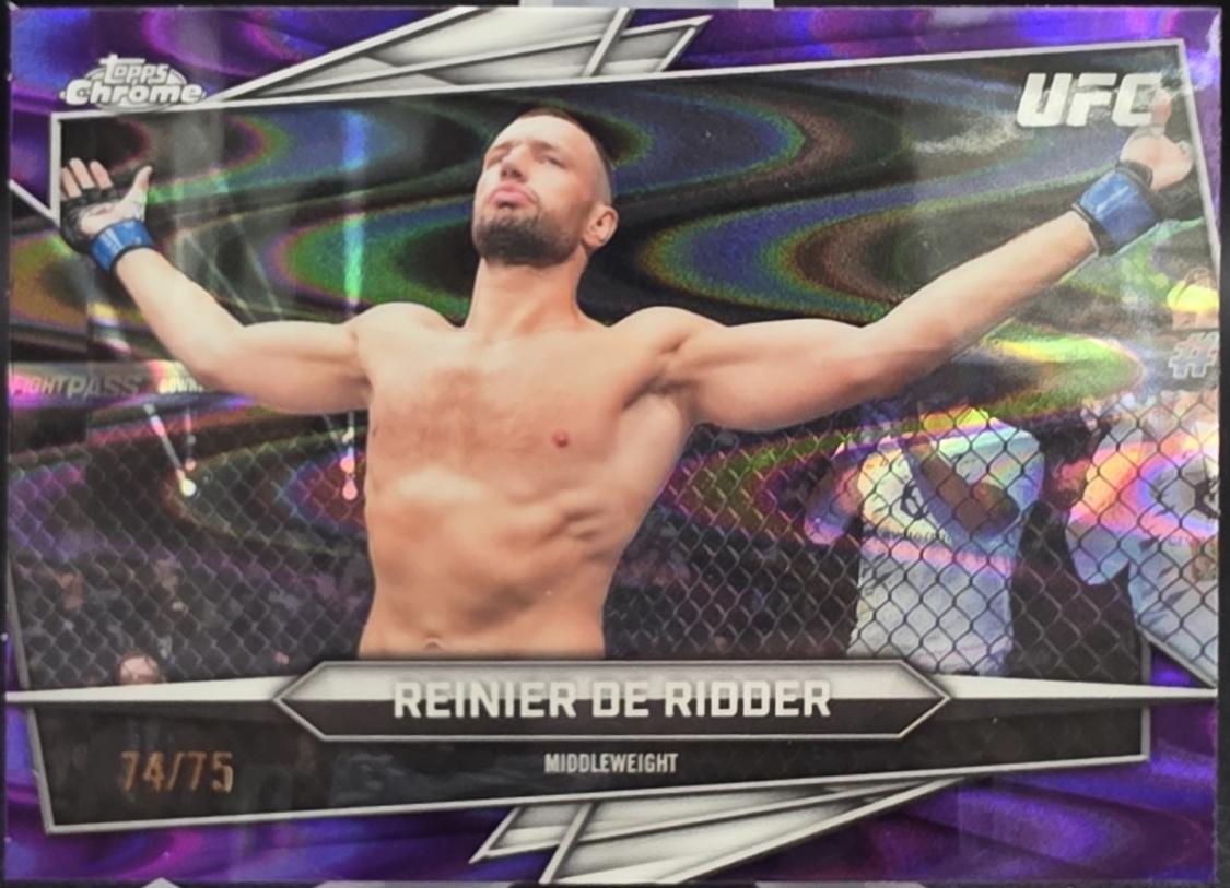 Reinier de Ridder 2026 Topps Chrome UFC Base #38 Purple Ray Wave Refractor