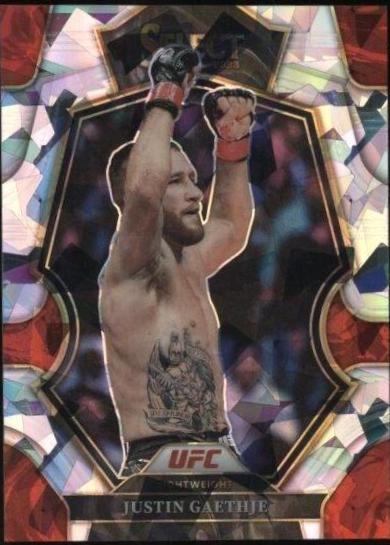 Justin Gaethje 2023 Panini Select UFC Octagonside #288 Cracked Ice