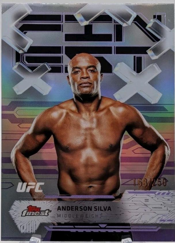 Anderson Silva 2025 Topps Finest UFC Base Common #59 Purple Refractor