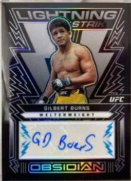 Gilbert Burns 2023 Panini Chronicles UFC Obsidian Lightning Strike Signatures #10 White Mojo