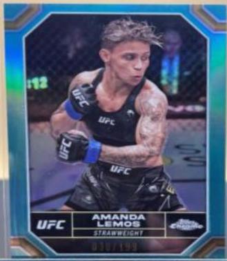 Amanda Lemos 2024 Topps Chrome UFC Base #14 Aqua Refractor