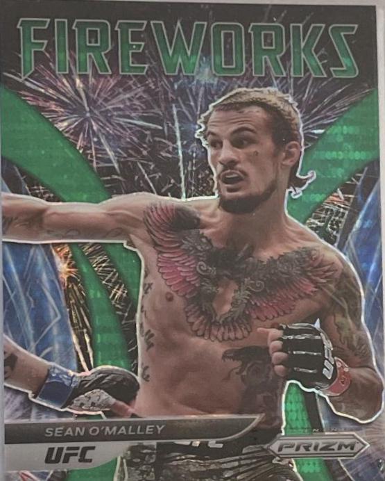 Sean O'Malley 2022 Panini Prizm UFC Fireworks #9 Green Pulsar