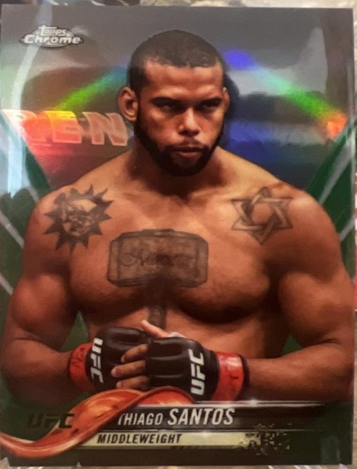 Thiago Santos 2018 Topps Chrome UFC Base #78 Green