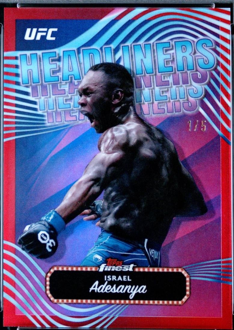 Israel Adesanya 2024 Topps Finest UFC Headliners #HDL-23 Red Refractor