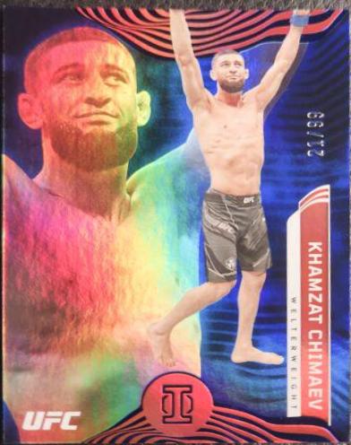 Khamzat Chimaev 2022 Panini Chronicles UFC Base Illusions #274 Blue
