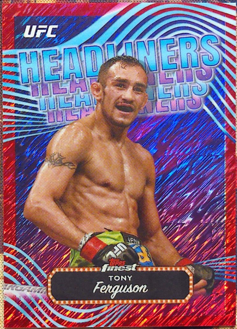 Tony Ferguson 2024 Topps Finest UFC Headliners #HDL-25 Red Shimmer Refractor