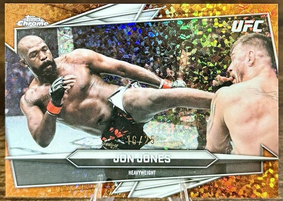 Jon Jones 2026 Topps Chrome UFC Base #36 Orange Mini Diamonds Refractor